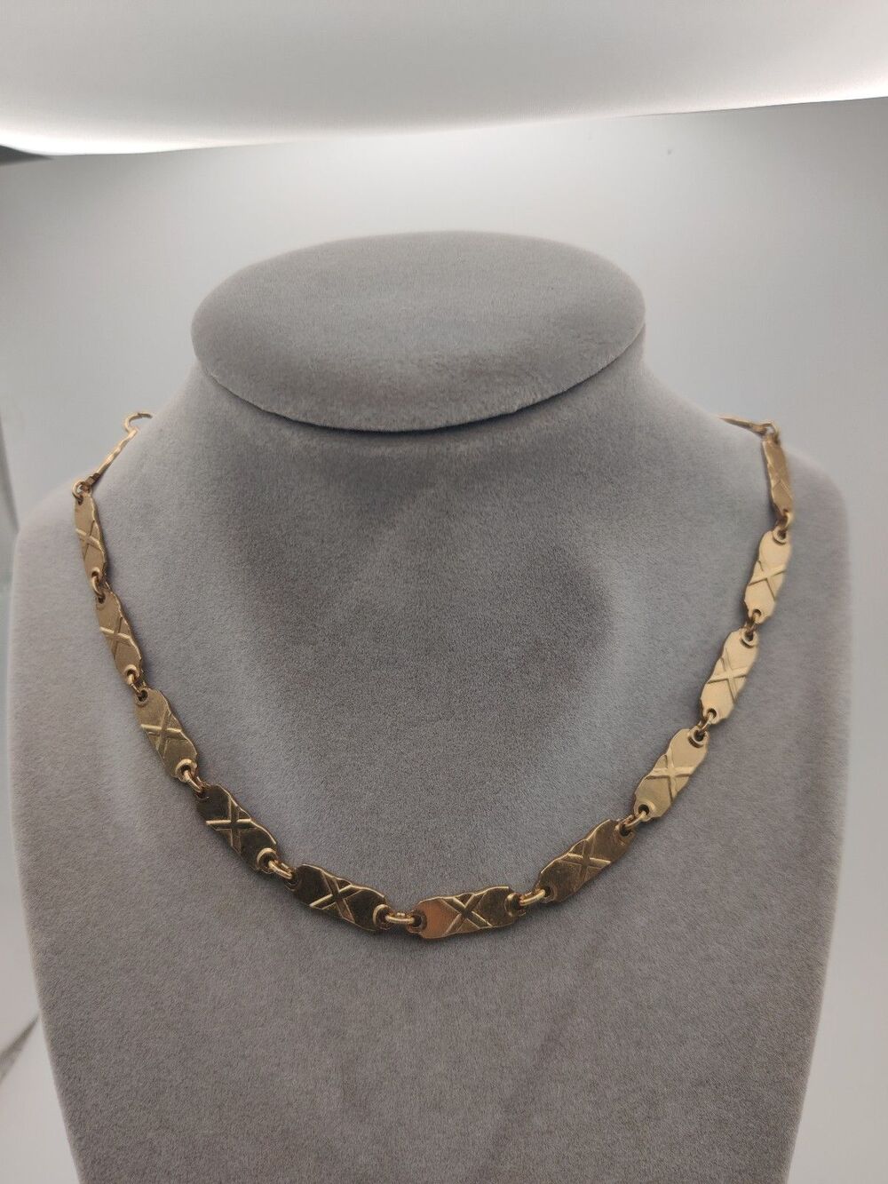 Y2K Gold Tone XXX Link Chain Choker Necklace Costume Jewelry 16 Inch
